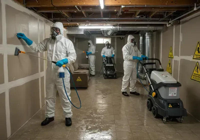 Basement Moisture Removal and Structural Drying process in Farmville, NC